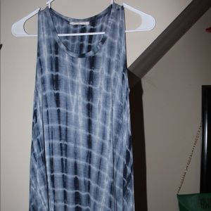 tye dye blue & white dress